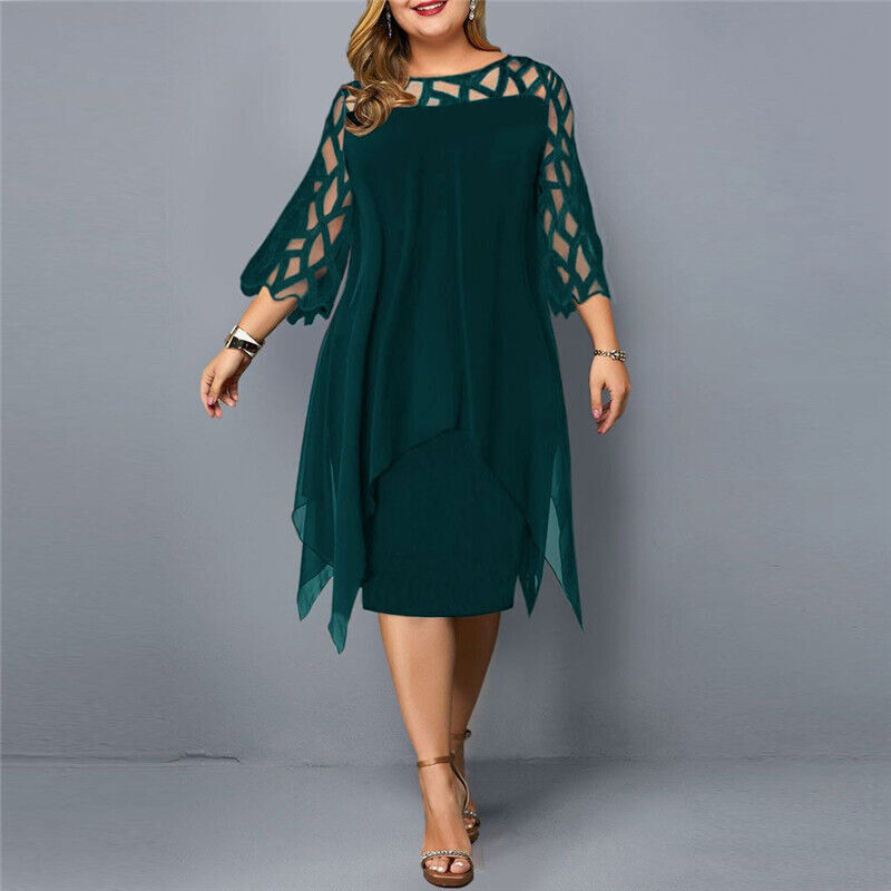 Kirsty™ - Robe midi grande taille chic pour femmes modernes