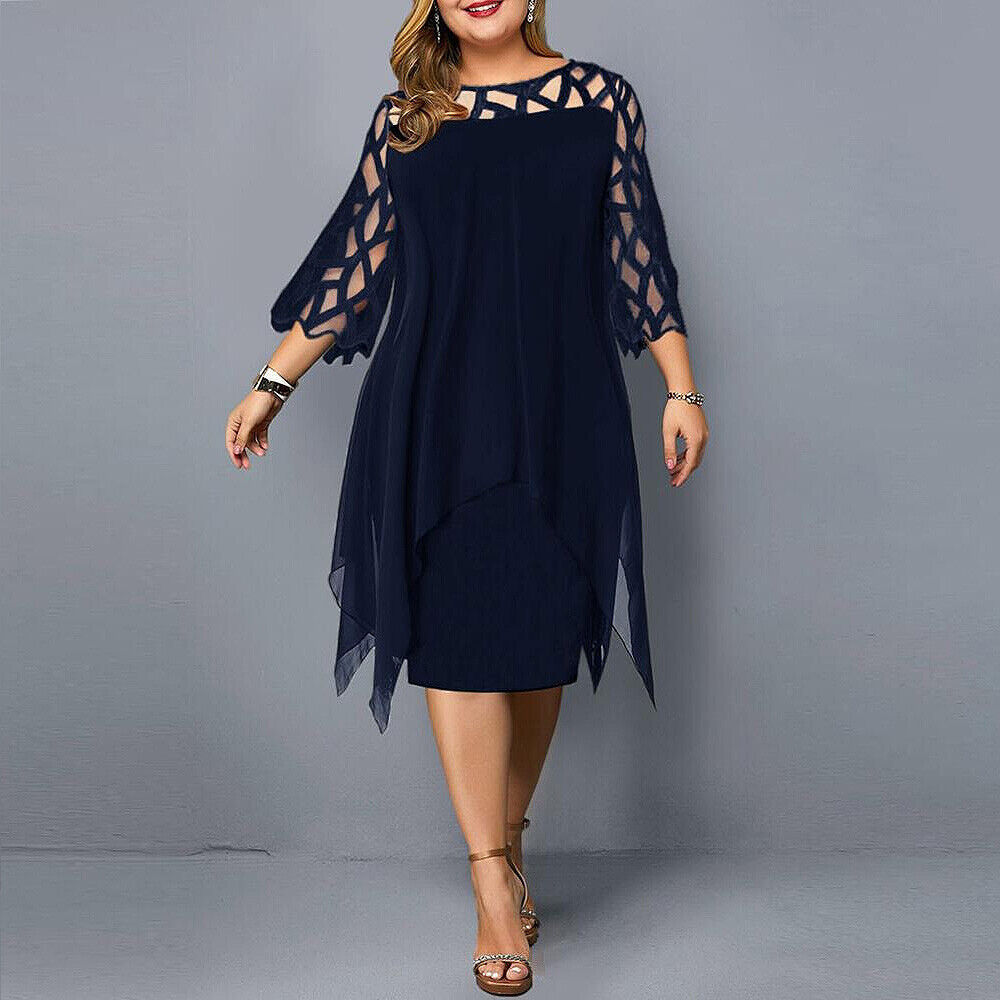 Kirsty™ - Robe midi grande taille chic pour femmes modernes