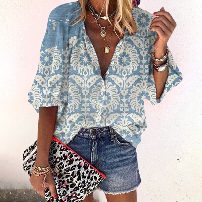 Maria | Blouse pour femmes avec motif floral et boutons