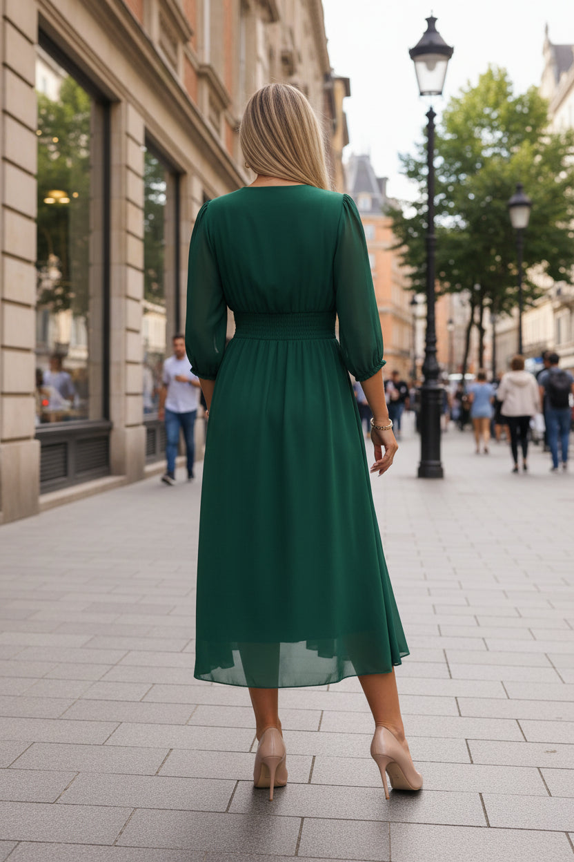 Robe Midi à Col V