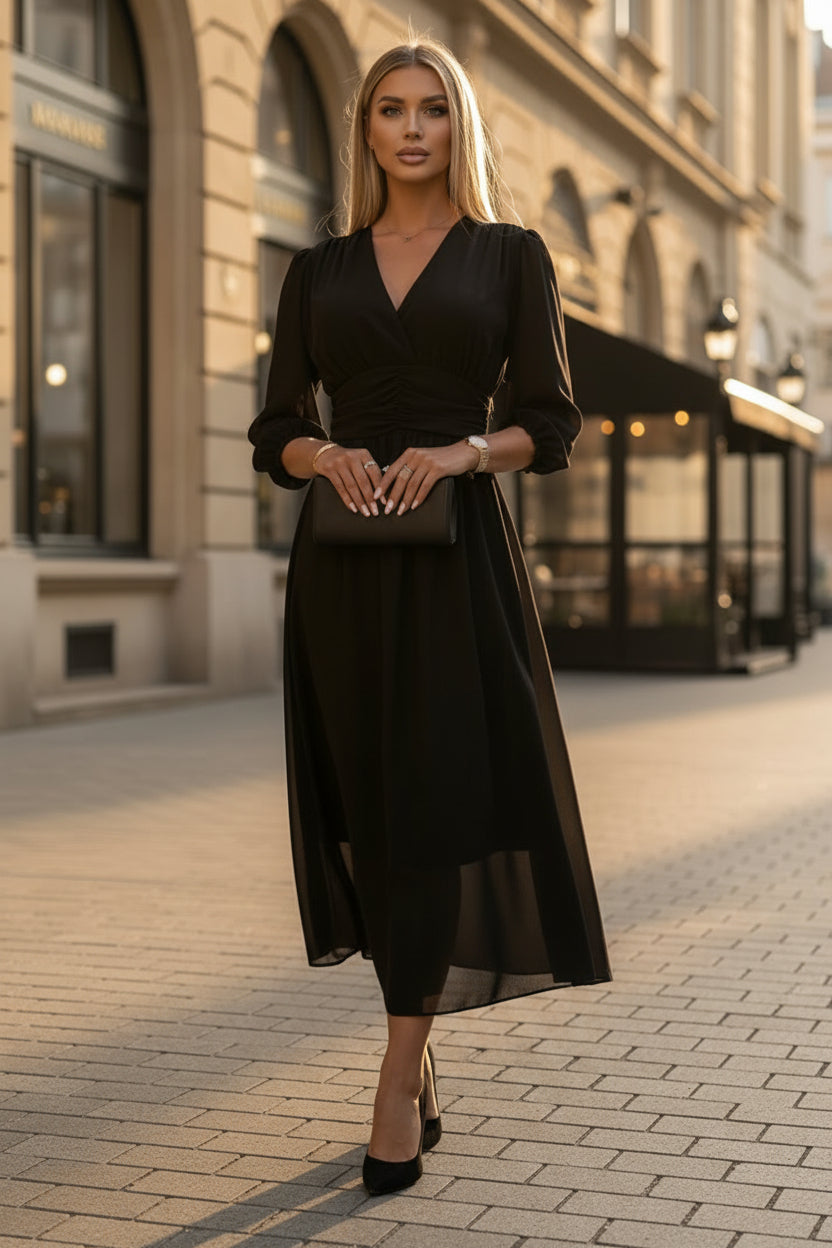 Robe Midi à Col V