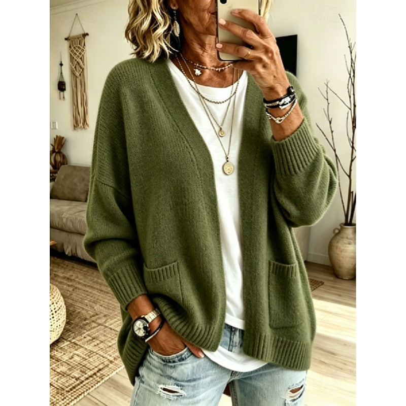 Nathalie - Gilet Tricoté Oversized Élégant
