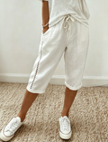 Mariele | Pantalon Capri Femme Aéré avec Détail en Dentelle