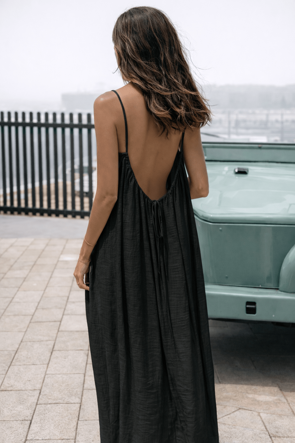 Robe Maxi Dames Dos Ouvert - Robe d'Été Ajustable et Élastique
