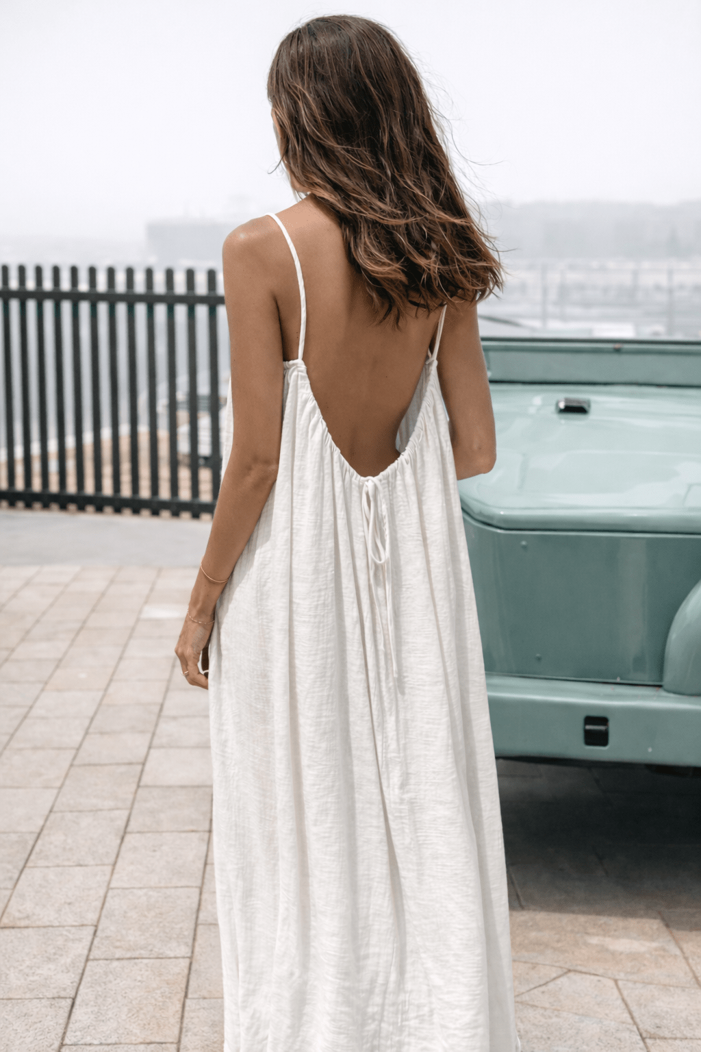 Robe Maxi Dames Dos Ouvert - Robe d'Été Ajustable et Élastique