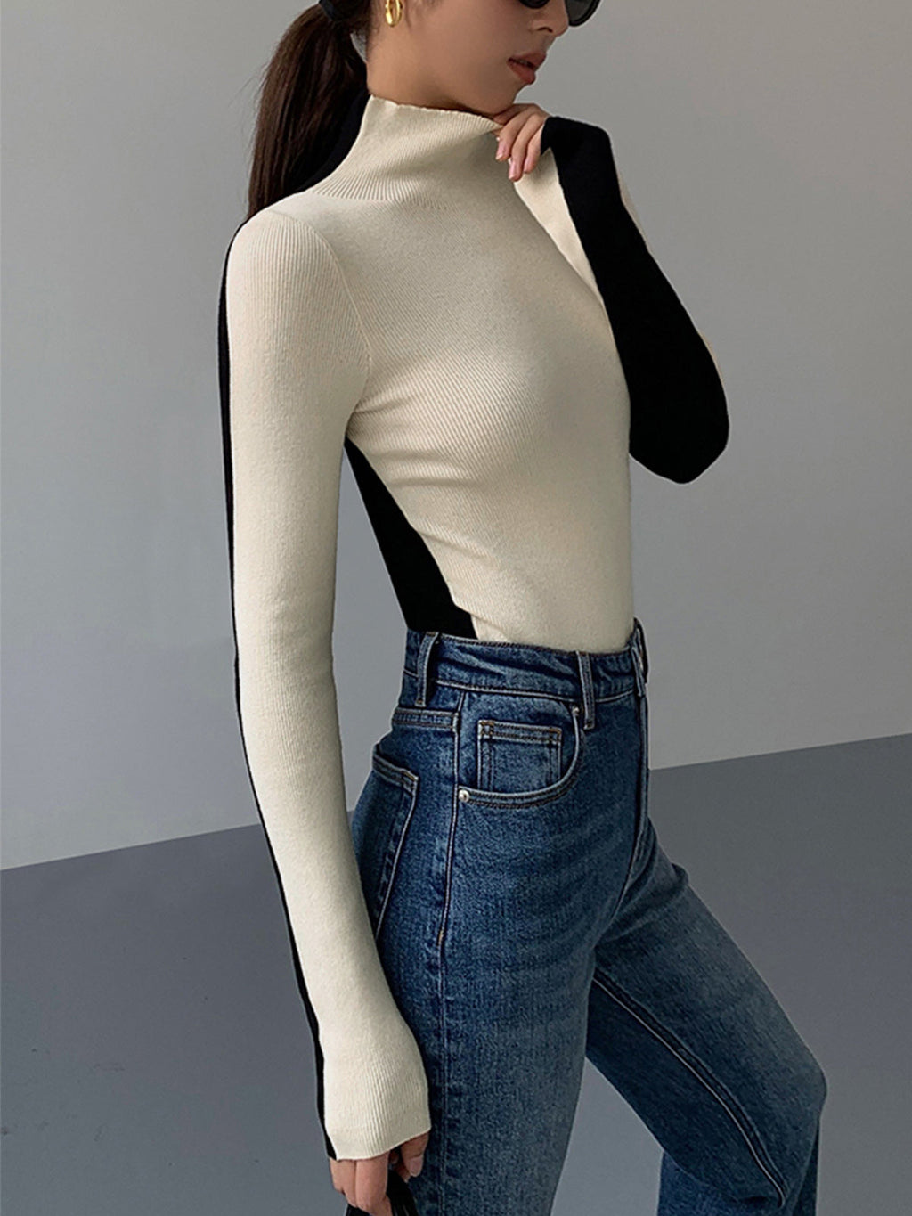 Top Réversible Bicolore Avec Manches Longues Pour Femme | Idéal Pour Le Quotidien