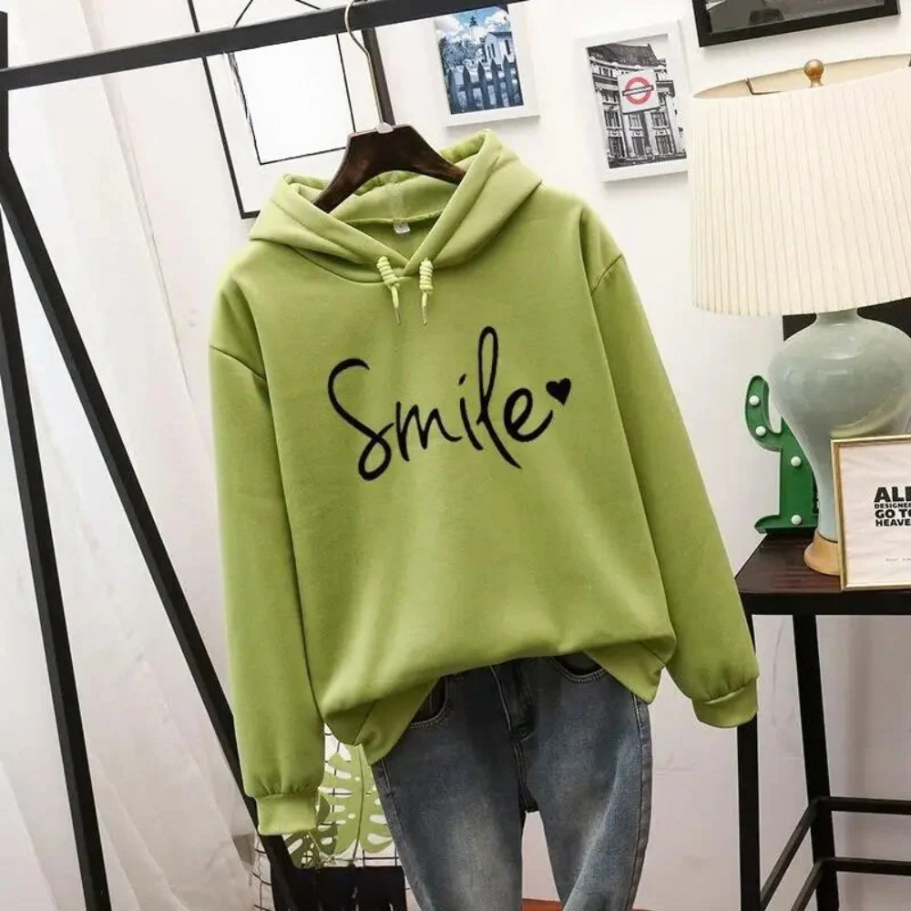 Hoodie imprimé Smile-Love – Sweat-shirt confortable pour les loisirs
