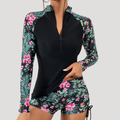 Solange | Maillot de bain deux pièces à fleurs à manches longues pour femmes