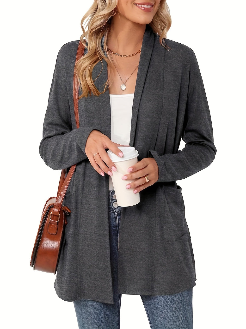 Louise - Gilet Tricoté Oversize Élégant