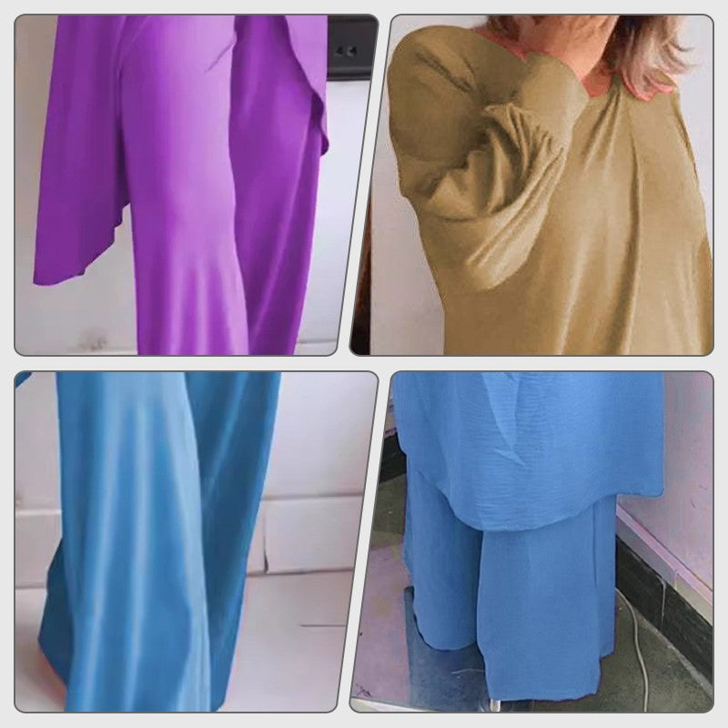Haven | Ensemble Deux Pièces Femme Haut Tunique à Manches Longues Pantalon Large