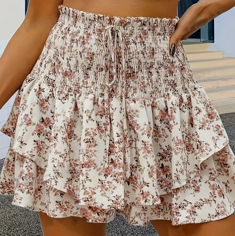Pamelae | Jupe-culotte florale à volants