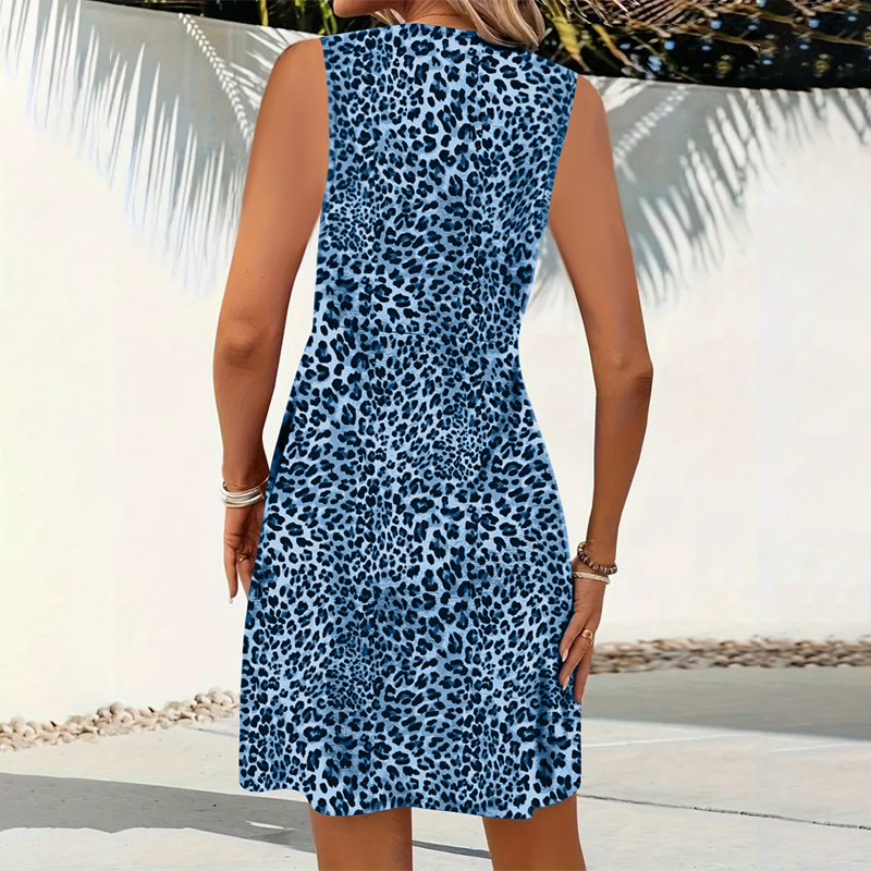 Naevela | Robe d'été féminine à motif léopard