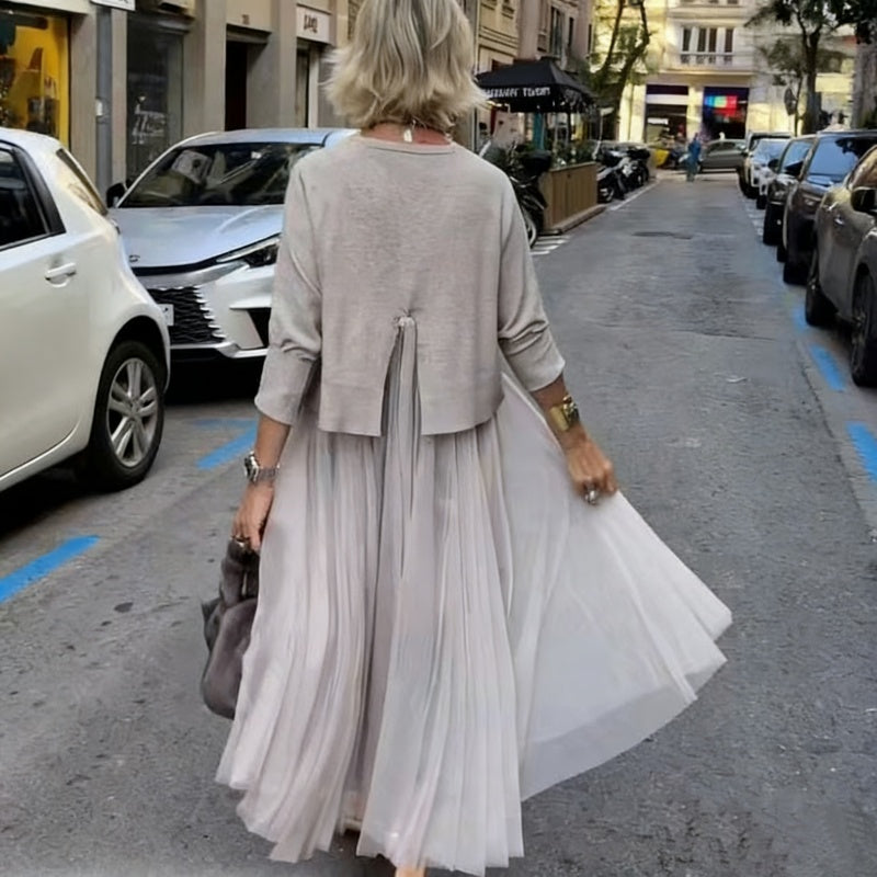 Ensemble femme deux pièces avec robe longue fluide