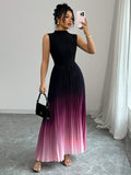 Flenna | Robe maxi plissée avec dégradé ombré