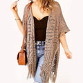 Soravina | Kimono en tricot avec franges et tombé fluide