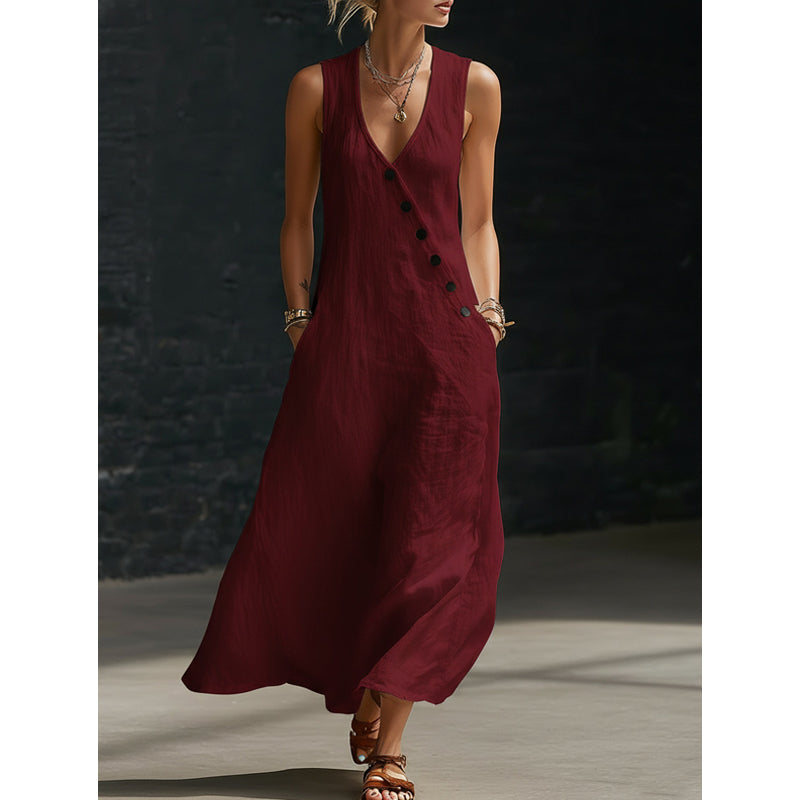 Adelinda | Robe sans manches avec silhouette fluide