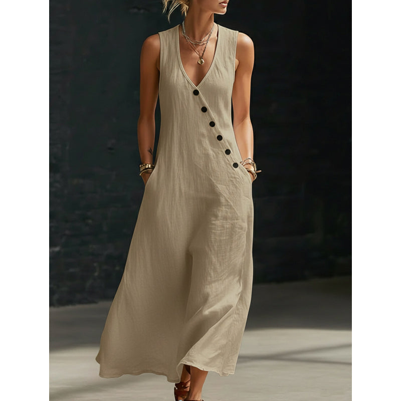 Adelinda | Robe sans manches avec silhouette fluide