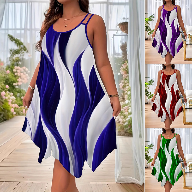 Crueceda | Robe midi fluide avec imprimé vagues