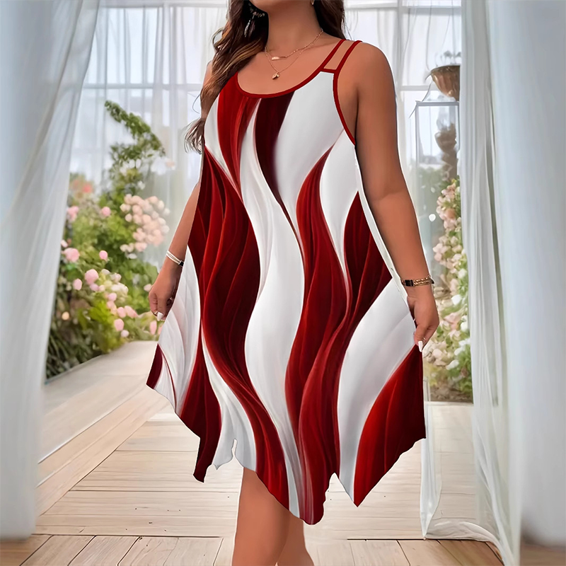 Crueceda | Robe midi fluide avec imprimé vagues