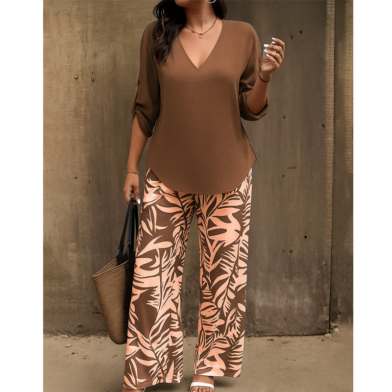 Aivella | Ensemble élégant pour femmes avec pantalon à motifs