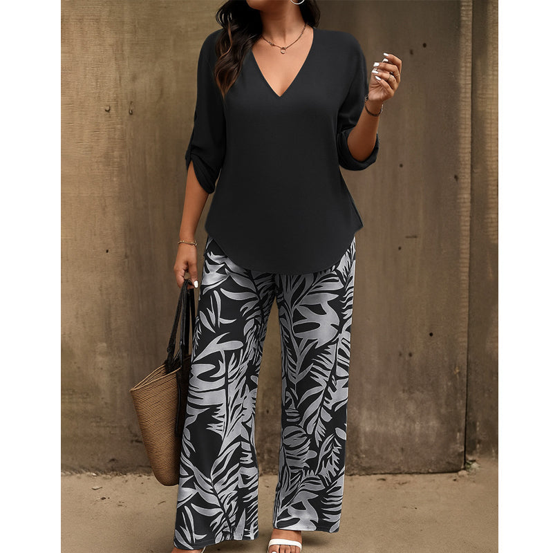 Aivella | Ensemble élégant pour femmes avec pantalon à motifs