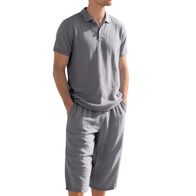 Nikvoon | Ensemble chemise et pantalon en lin adapté à la vie quotidienne