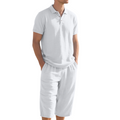 Nikvoon | Ensemble chemise et pantalon en lin adapté à la vie quotidienne
