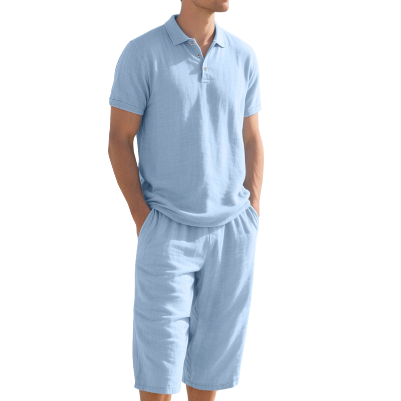 Nikvoon | Ensemble chemise et pantalon en lin adapté à la vie quotidienne