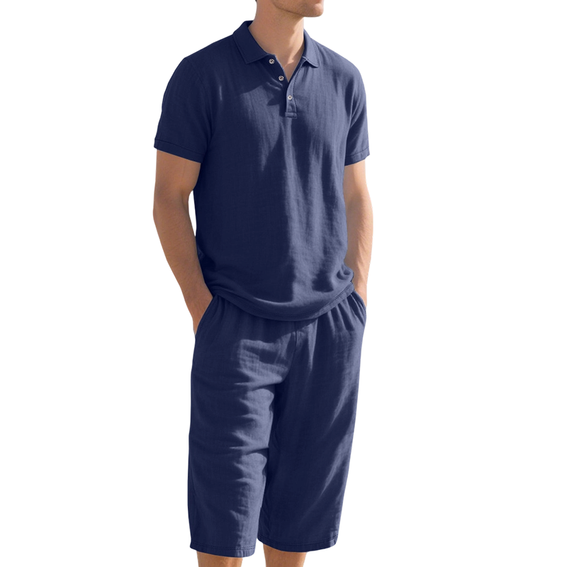 Nikvoon | Ensemble chemise et pantalon en lin adapté à la vie quotidienne