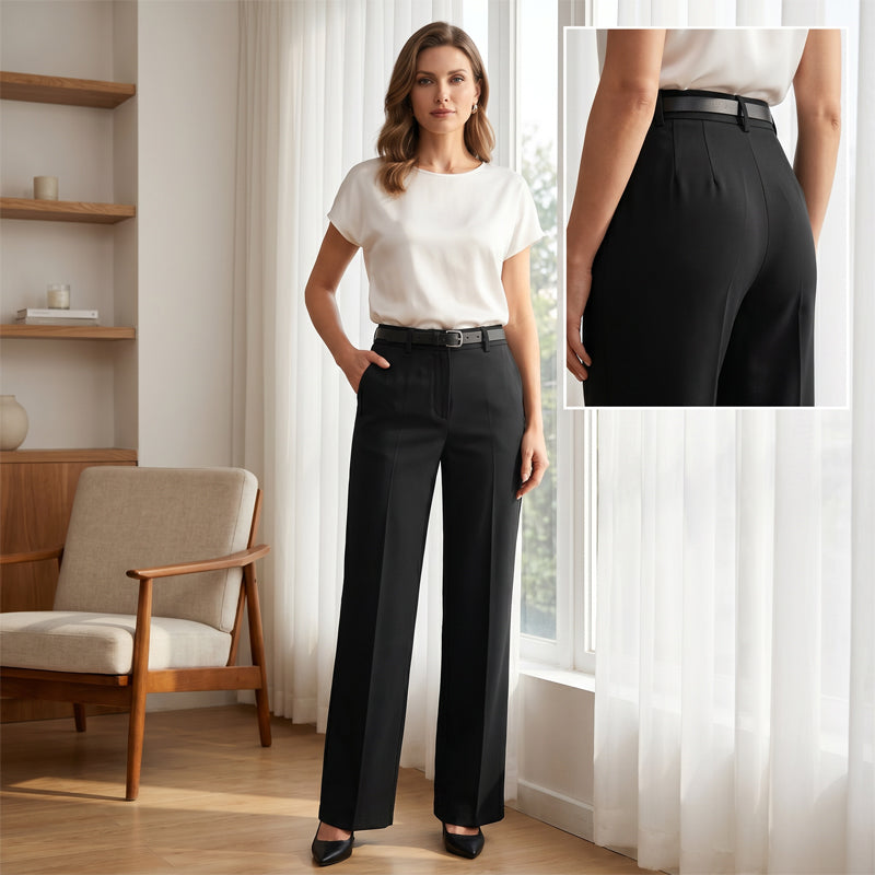 Claerra | Pantalon taille haute sculptant avec jambe large