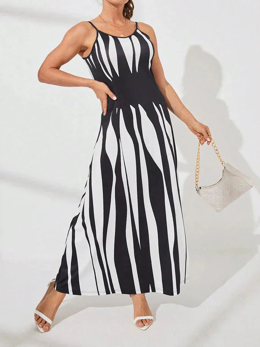 Carielle | Robe maxi à bretelles avec imprimé graphique