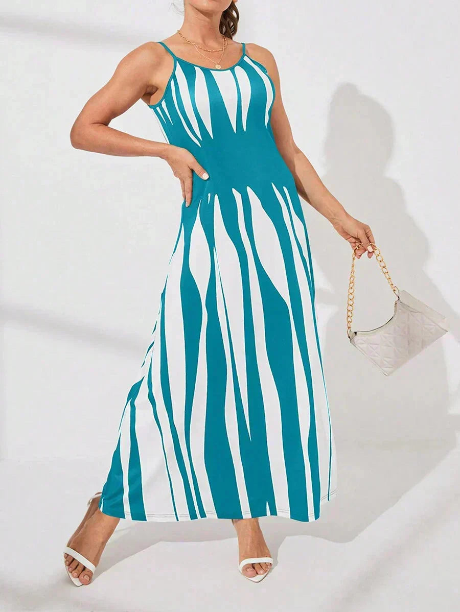 Carielle | Robe maxi à bretelles avec imprimé graphique