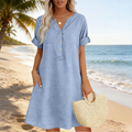 Damflie | Robe tunique décontractée avec décolleté en V et poches