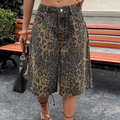 Clotilda | Shorts cool taille haute avec imprimé léopard