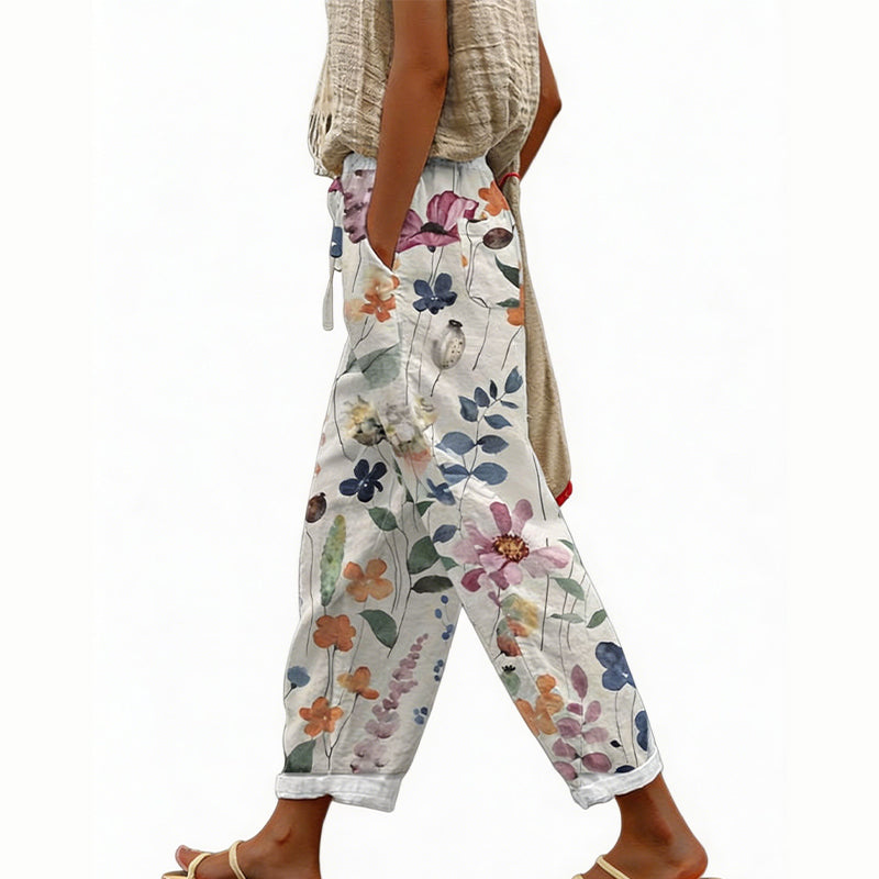 Vianee | Pantalon de loisirs respirant avec motif floral