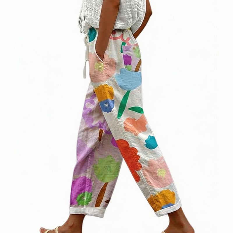 Vianee | Pantalon de loisirs respirant avec motif floral