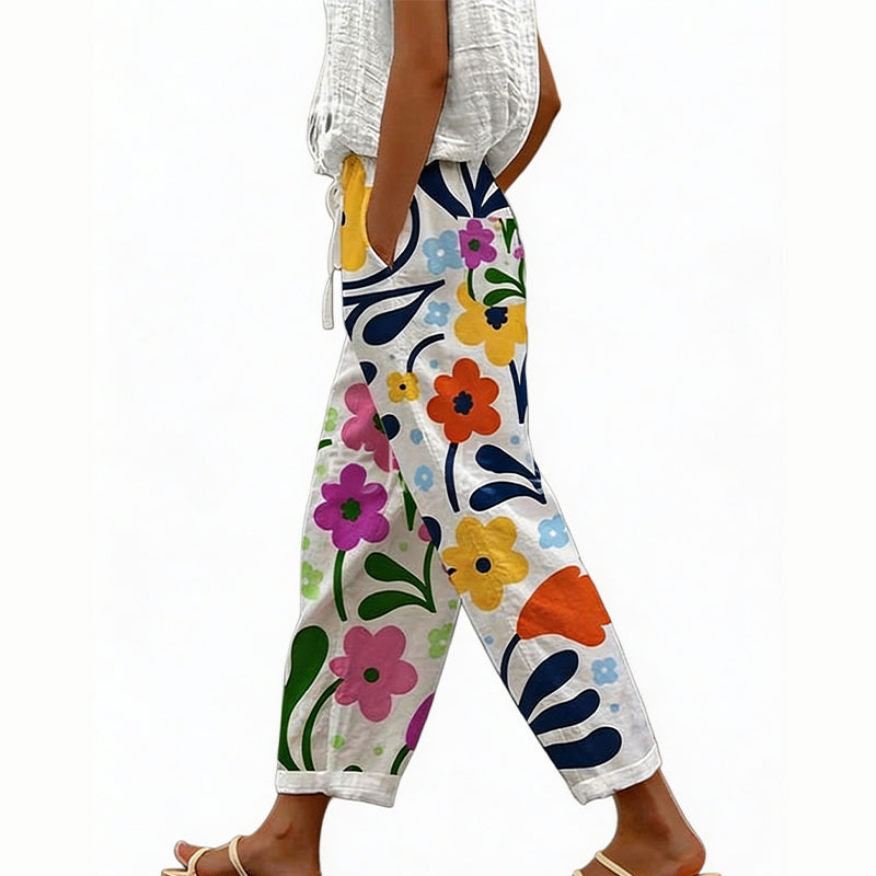 Vianee | Pantalon de loisirs respirant avec motif floral
