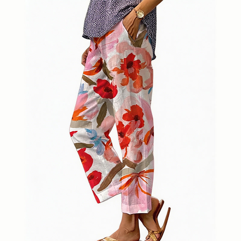 Vianee | Pantalon de loisirs respirant avec motif floral