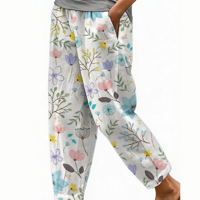 Vianee | Pantalon de loisirs respirant avec motif floral