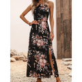Jarissa | Robe florale à col halter avec fente latérale