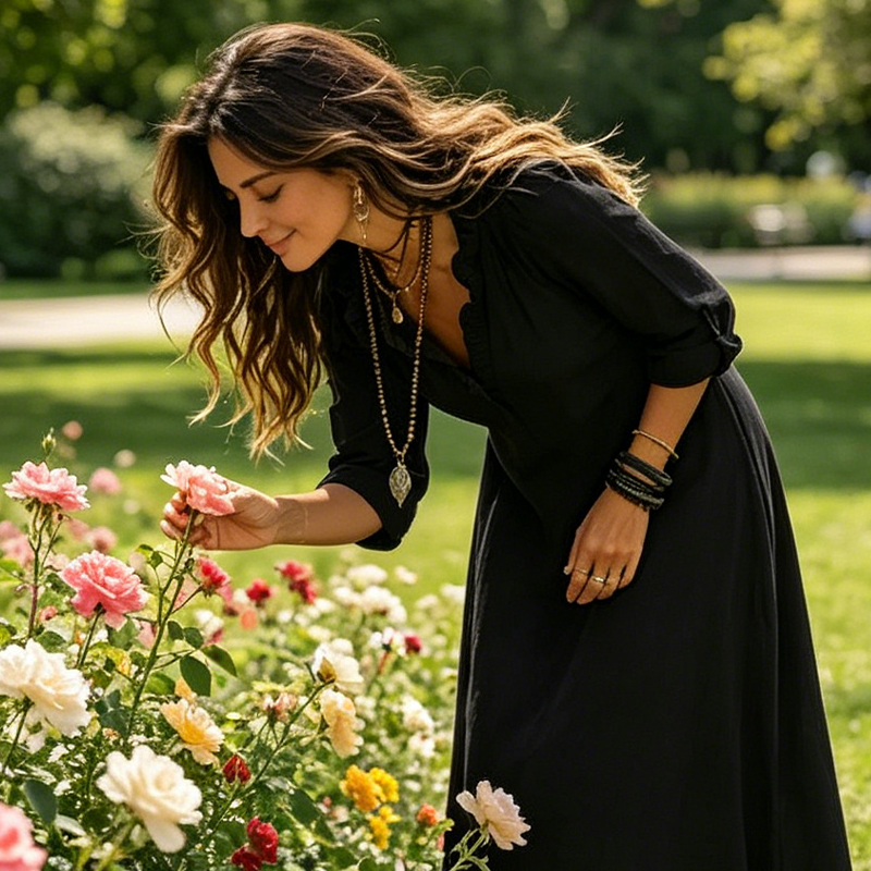 Eerahina | Robe maxi boho avec volants et décolleté en V