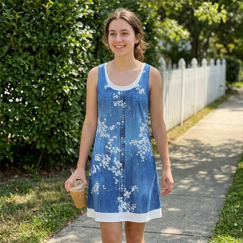 Paginna | Robe en denim avec look superposé