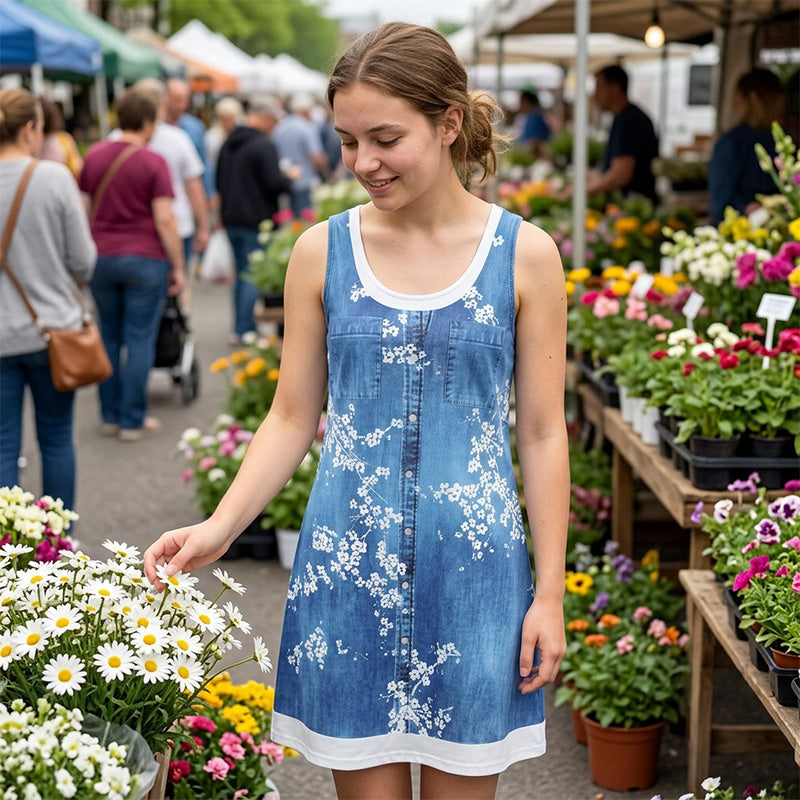 Paginna | Robe en denim avec look superposé