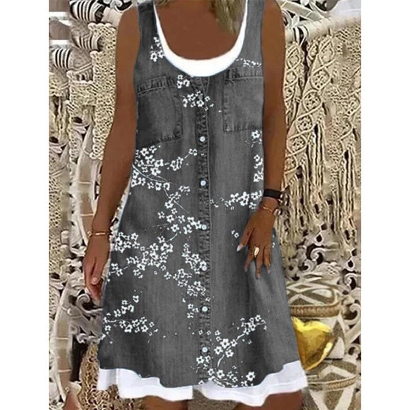 Paginna | Robe en denim avec look superposé