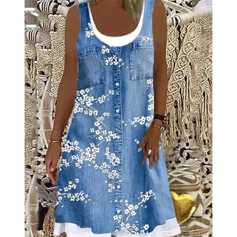 Paginna | Robe en denim avec look superposé