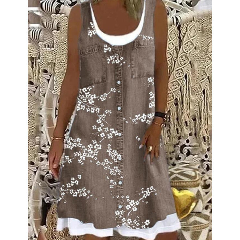 Paginna | Robe en denim avec look superposé