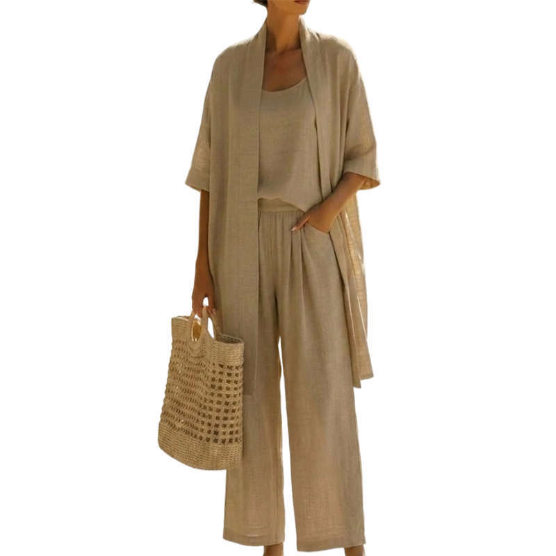 Hirelina | Ensemble de resort respirant avec cardigan ouvert