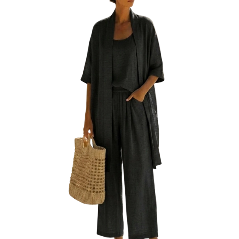 Hirelina | Ensemble de resort respirant avec cardigan ouvert