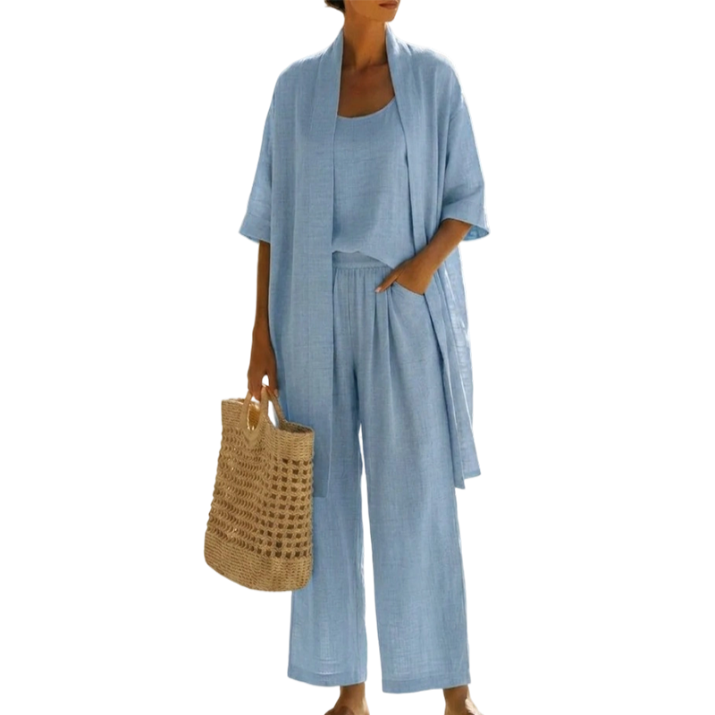 Hirelina | Ensemble de resort respirant avec cardigan ouvert