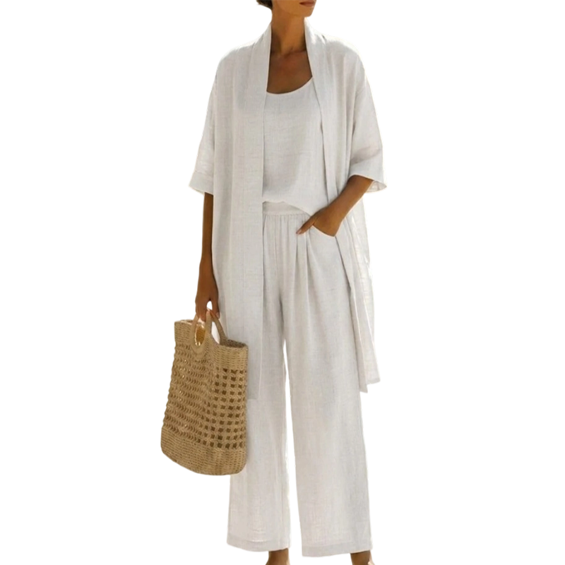Hirelina | Ensemble de resort respirant avec cardigan ouvert